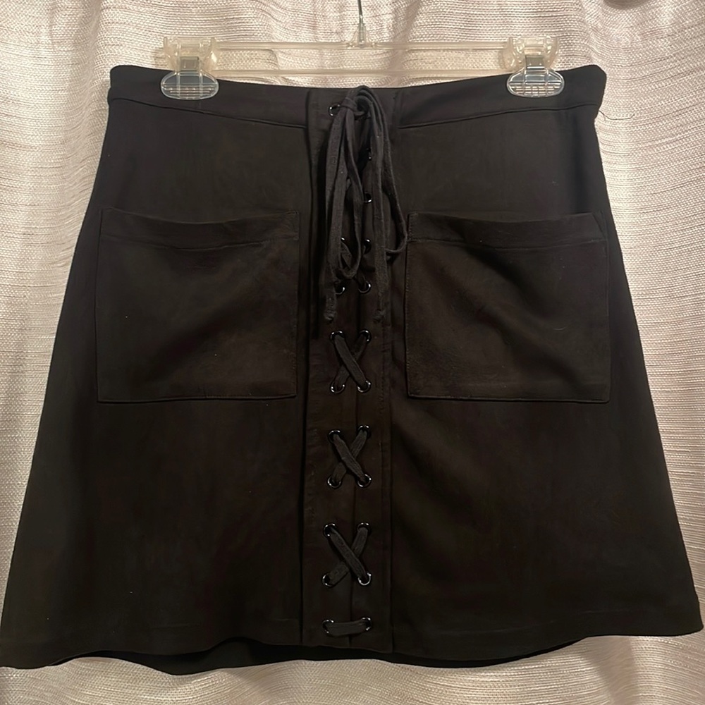 Faux Suede Mini Skirt